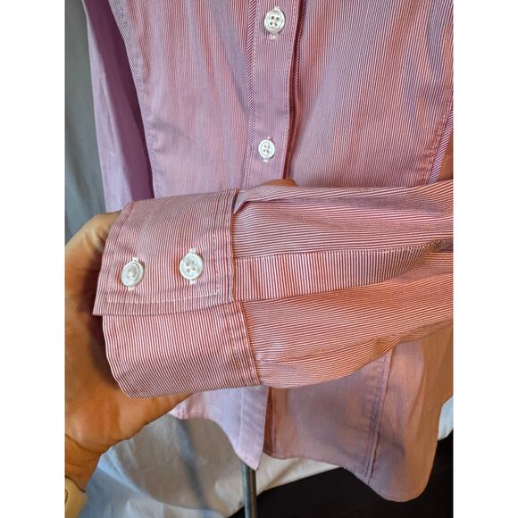 White House Black Market Striped Button Front Blouse - Picture 3 of 9